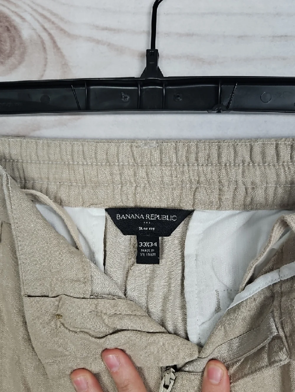 Banana Republic Slim Fit Linen Blend Pants Men's 33x34 Tan/Khaki
